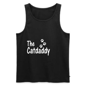 Le papa de chat / chats - Débardeur bio Premium Homme - noir - Devant - AI Model Male 178 light (178cm)