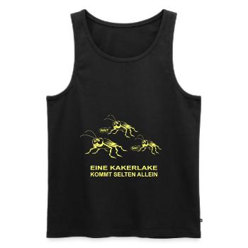 Eine Kakerlake kommt seltem allein - Männer Premium Bio Tank Top - Schwarz - Vorne - AI Model Male 178 light (178cm)