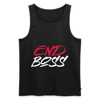 Boss - Endboss Partnerlook P69 B - Männer Premium Bio Tank Top - Schwarz - Vorne - Michal (187cm)