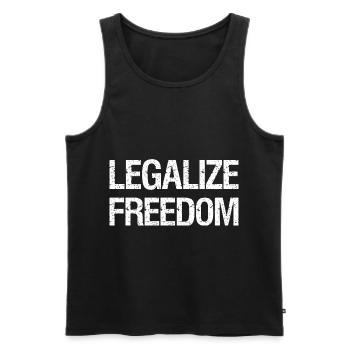 LÉGALISATION DE LA PAIX LIBERTÉ LIBERTÉ - Débardeur bio Premium Homme - noir - Devant - Michal (187cm)