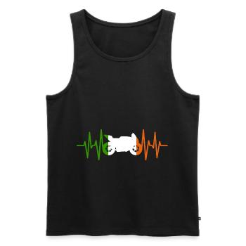 Moto Heartbeat Irlande Motorsport Love - Débardeur bio Premium Homme - noir - Devant - Michal (187cm)