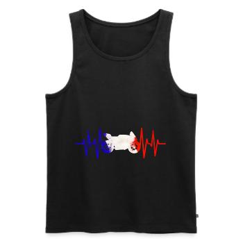 Motorrad Herzschlag Frankreich Motorsport Liebe - Männer Premium Bio Tank Top - Schwarz - Vorne - Michal (187cm)