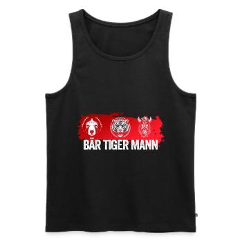 Bär Tiger Mann Bärtiger Mann Bart Träger Vatertag - Männer Premium Bio Tank Top - Schwarz - Vorne - AI Model Male 178 light (178cm)