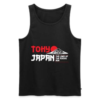 Japan World Tour Vintage Samurai - Men's Premium Organic Tank Top - black - Front - Michal (187cm)
