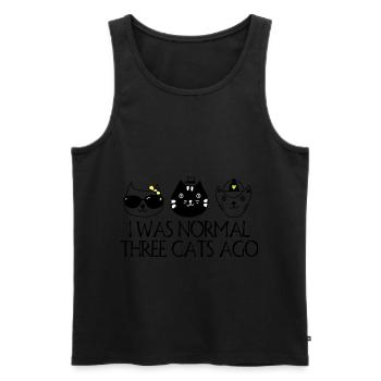Lustige Ich liebe Katzen. Verrückte Katzenlady. Tierliebhaber - Männer Premium Bio Tank Top - Schwarz - Vorne - Michal (187cm)