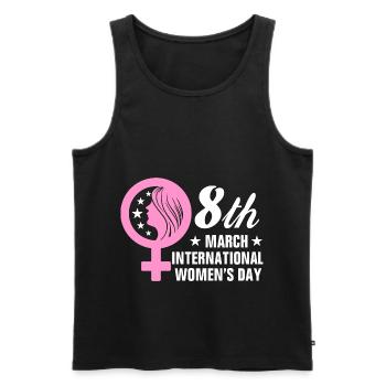 Women's Power March 8 Women's Day Rights Equality - Men's Premium Organic Tank Top - black - Front - AI Model Male 178 light (178cm)