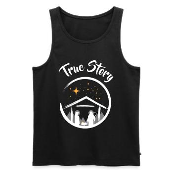 Christmas True Story Weihnachten Jesus Bethlehem - Männer Premium Bio Tank Top - Schwarz - Vorne - AI Model Male 178 light (178cm)