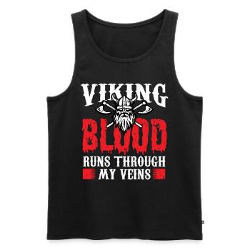 Viking Blood Norse Ax Thor Hammer Beard Odin - Men's Premium Organic Tank Top - black - Front - Michal (187cm)