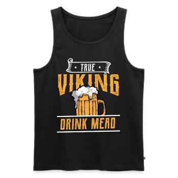 Wikinger Met Bier trinken nordisch Odin Thor Horn - Männer Premium Bio Tank Top - Schwarz - Vorne - AI Model Male 178 light (178cm)