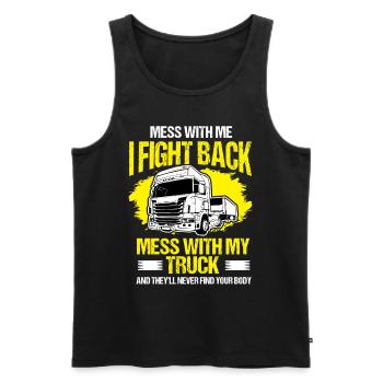 Occupation road truck Trucker driver driving highway - Men's Premium Organic Tank Top - black - Front - Michal (187cm)