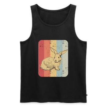 Hase Kaninchen Retro Vintage Geschenk - Männer Premium Bio Tank Top - Schwarz - Vorne - Michal (187cm)
