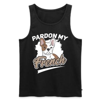 Chien animal de compagnie animal de compagnie français Bulldog - Débardeur bio Premium Homme - noir - Devant - Michal (187cm)