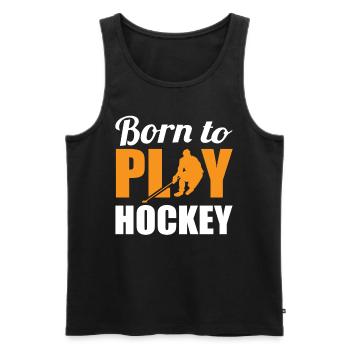 Ice Hockey Game Puck Sport Ice - Men's Premium Organic Tank Top - black - Front - Michal (187cm)