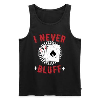 Cartes de jeu de poker - Débardeur bio Premium Homme - noir - Devant - AI Model Male 178 light (178cm)