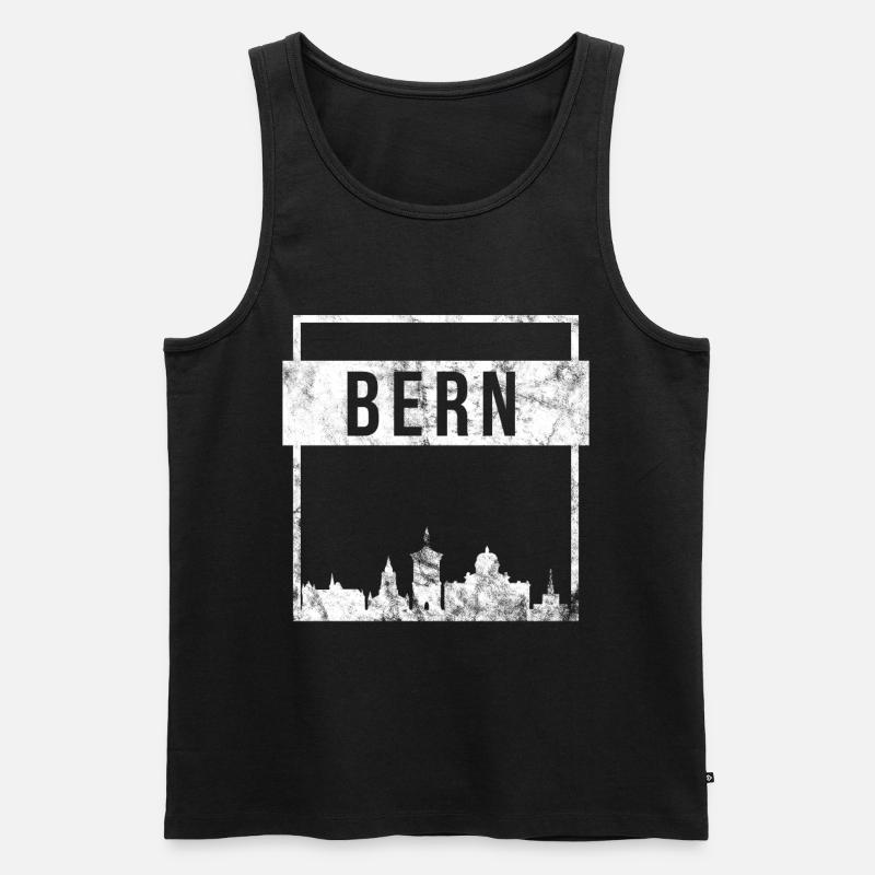Bern Skyline - Männer Premium Bio Tank Top - Schwarz