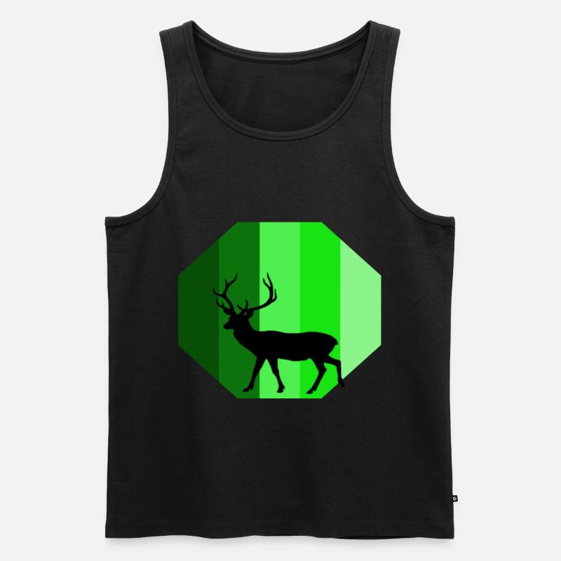Hirsch - Männer Premium Bio Tank Top - Schwarz