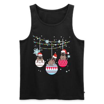 Cadeau de Noël - Débardeur bio Premium Homme - noir - Devant - AI Model Male 178 light (178cm)