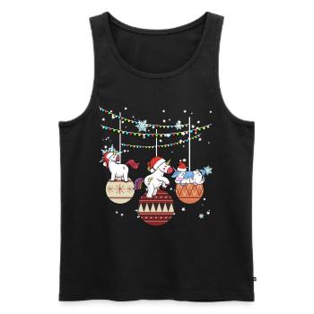 Unicorn Unicorns Santa Christmas Gift - Men's Premium Organic Tank Top - black - Front - AI Model Male 178 light (178cm)