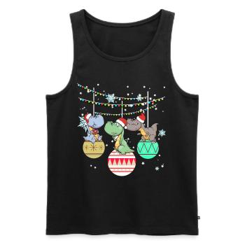 Dinosaurier T-Rex Santa Weihnachten Geschenk - Männer Premium Bio Tank Top - Schwarz - Vorne - AI Model Male 178 light (178cm)