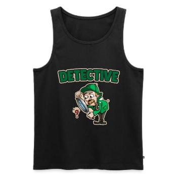 Detective with magnifying glass - Men's Premium Organic Tank Top - black - Front - AI Model Male 178 light (178cm)