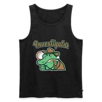 Krokodil Aligator Geschenkidee Privatdetektiv - Männer Premium Bio Tank Top - Schwarz - Vorne - Michal (187cm)