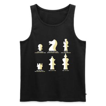 Schachfiguren - Männer Premium Bio Tank Top - Schwarz - Vorne - AI Model Male 178 light (178cm)