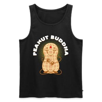 Peanut Butter Buddha Funny Gift Idea Peanut - Men's Premium Organic Tank Top - black - Front - AI Model Male 178 light (178cm)