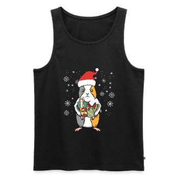 Meerschweinchen Tier Weihnachten Santa Geschenk - Männer Premium Bio Tank Top - Schwarz - Vorne - AI Model Male 178 light (178cm)