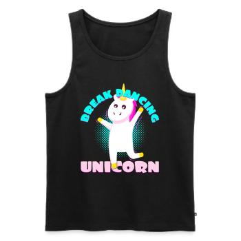 Breakdancing Einhorn Unicorn Geschenkidee Breaking - Männer Premium Bio Tank Top - Schwarz - Vorne - Michal (187cm)