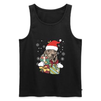 Blaireau chien noël Santa cadeau - Débardeur bio Premium Homme - noir - Devant - Michal (187cm)
