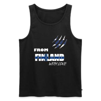 Finland Land und Länder - Männer Premium Bio Tank Top - Schwarz - Vorne - AI Model Male 178 light (178cm)