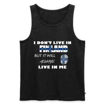 finland - Men's Premium Organic Tank Top - black - Front - AI Model Male 178 light (178cm)