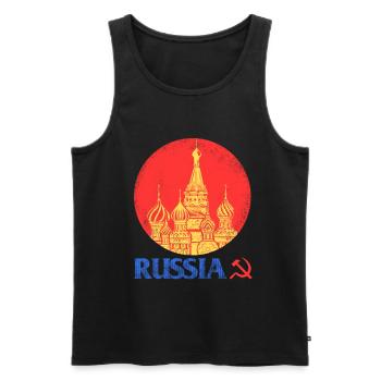 Russie - Débardeur bio Premium Homme - noir - Devant - Michal (187cm)