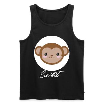 Affe - Männer Premium Bio Tank Top - Schwarz - Vorne - Michal (187cm)