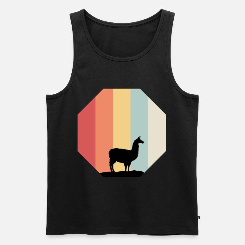 Alpaka - Männer Premium Bio Tank Top - Schwarz