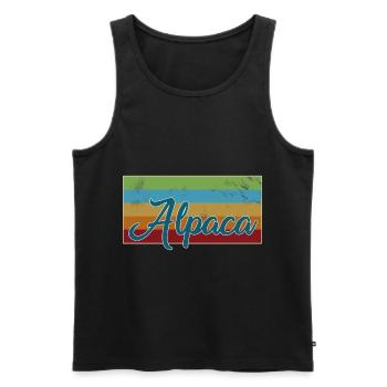 Alpaka - Männer Premium Bio Tank Top - Schwarz - Vorne - Michal (187cm)
