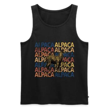 Alpaka - Männer Premium Bio Tank Top - Schwarz - Vorne - Michal (187cm)