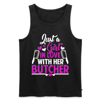 Metzger - Männer Premium Bio Tank Top - Schwarz - Vorne - Michal (187cm)