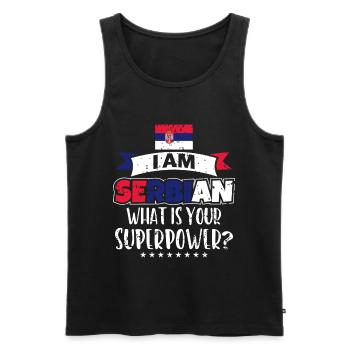 Serbien - Männer Premium Bio Tank Top - Schwarz - Vorne - Michal (187cm)
