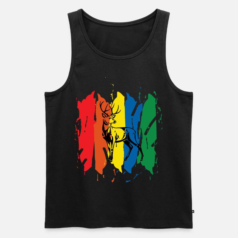 Reh Hirsch - Männer Premium Bio Tank Top - Schwarz