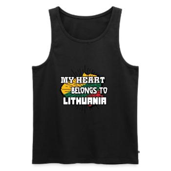 Lithuania EU - Men's Premium Organic Tank Top - black - Front - AI Model Male 178 light (178cm)