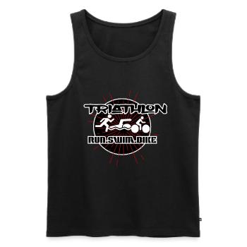 Triathlon - Männer Premium Bio Tank Top - Schwarz - Vorne - Michal (187cm)