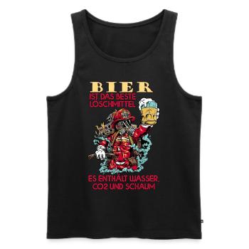 Freiwillige Feuerwehr Feuerwehrmann Bier Geschenk - Männer Premium Bio Tank Top - Schwarz - Vorne - AI Model Male 178 light (178cm)