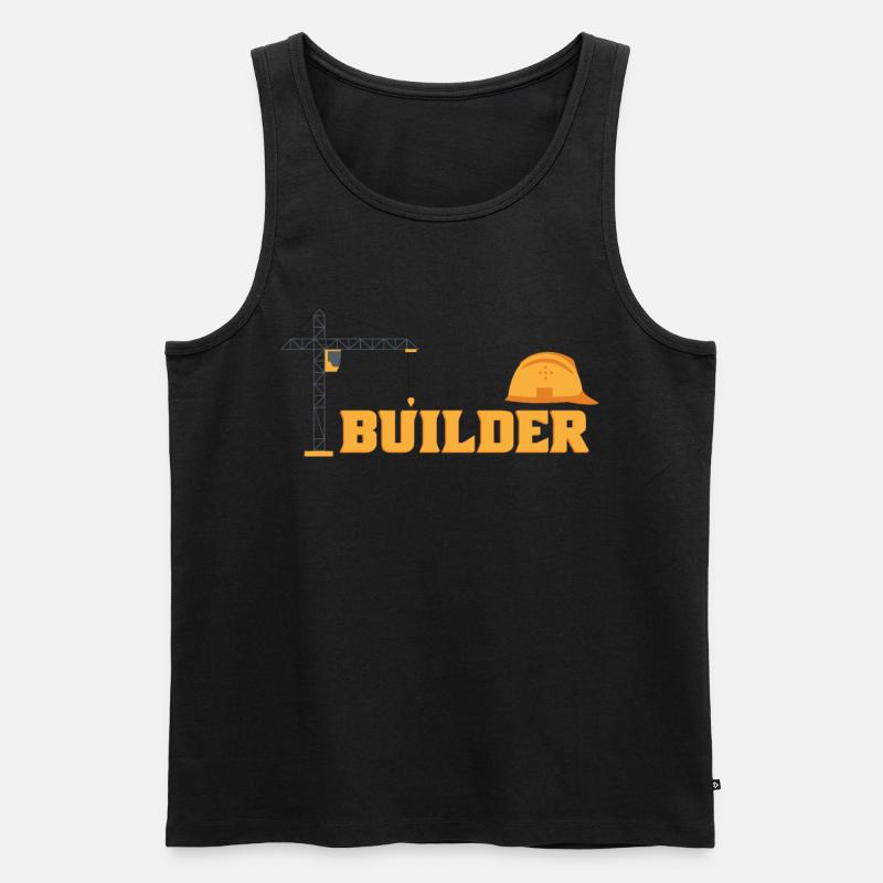 Bauarbeiter - Männer Premium Bio Tank Top - Schwarz