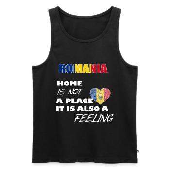 Roumanie - Débardeur bio Premium Homme - noir - Devant - Michal (187cm)