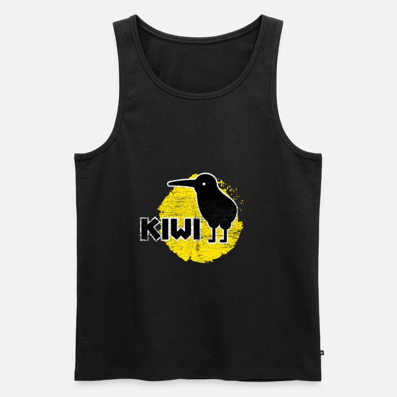 Kiwi - Männer Premium Bio Tank Top - Schwarz
