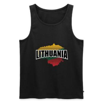 Lithuania EU - Men's Premium Organic Tank Top - black - Front - AI Model Male 178 light (178cm)