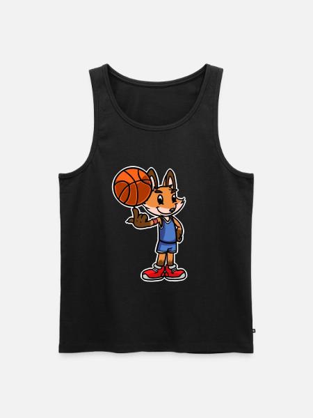 Basketball Fox Player Zoo Sport Ball Game - Ekologiczny tank top męski Premium - czarny