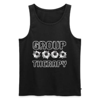 Shoot - Men's Premium Organic Tank Top - black - Front - Michal (187cm)