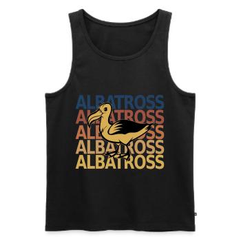 Albatross Seevogel Retro Vintage Schrift - Männer Premium Bio Tank Top - Schwarz - Vorne - AI Model Male 178 light (178cm)